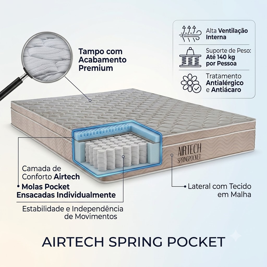 Airtech Spring Pocket Ortobom em Goiânia